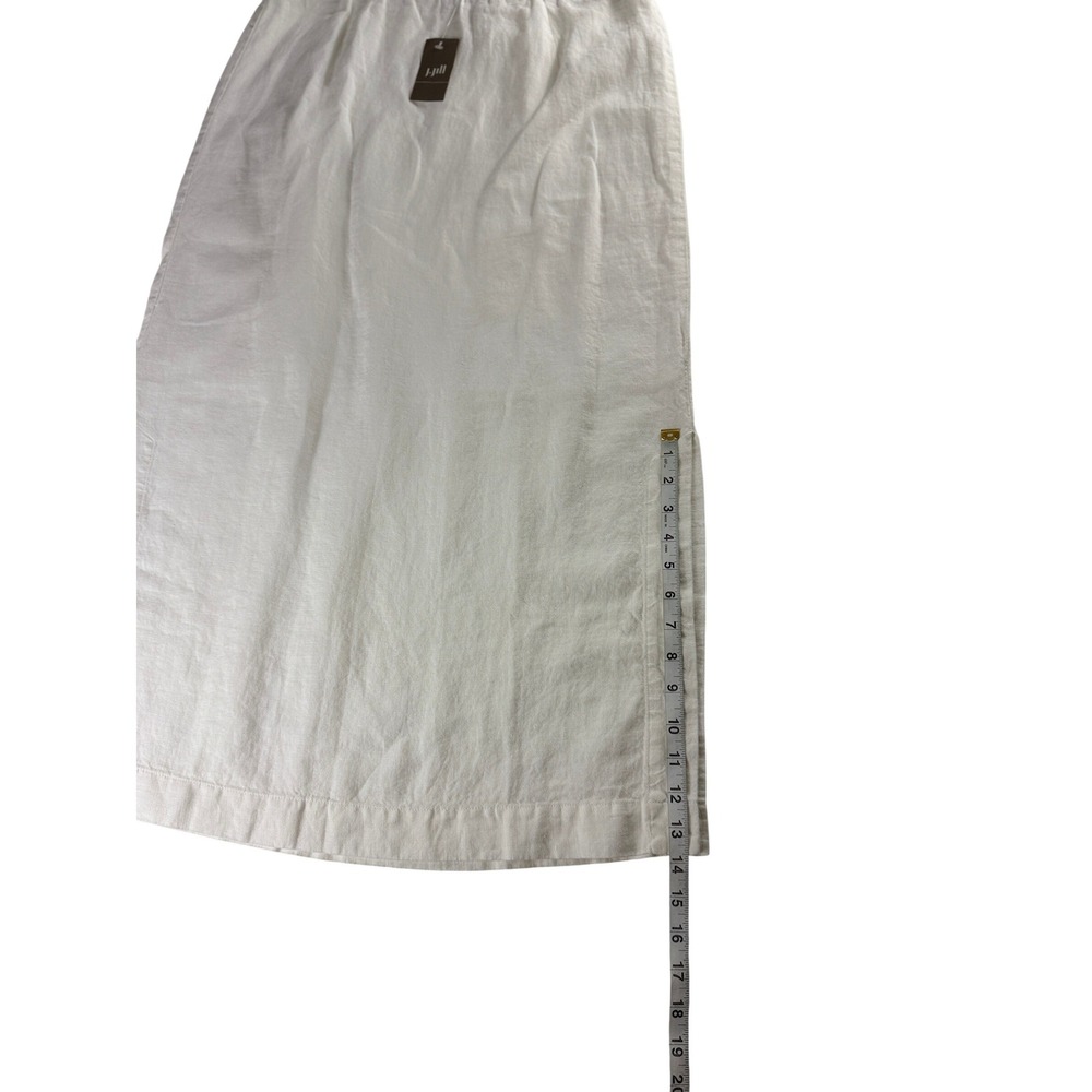 J. Jill Pure Jill White 100% Linen Midi Skirt Size Small Side Slit Lined NWT - Picture 4 of 9